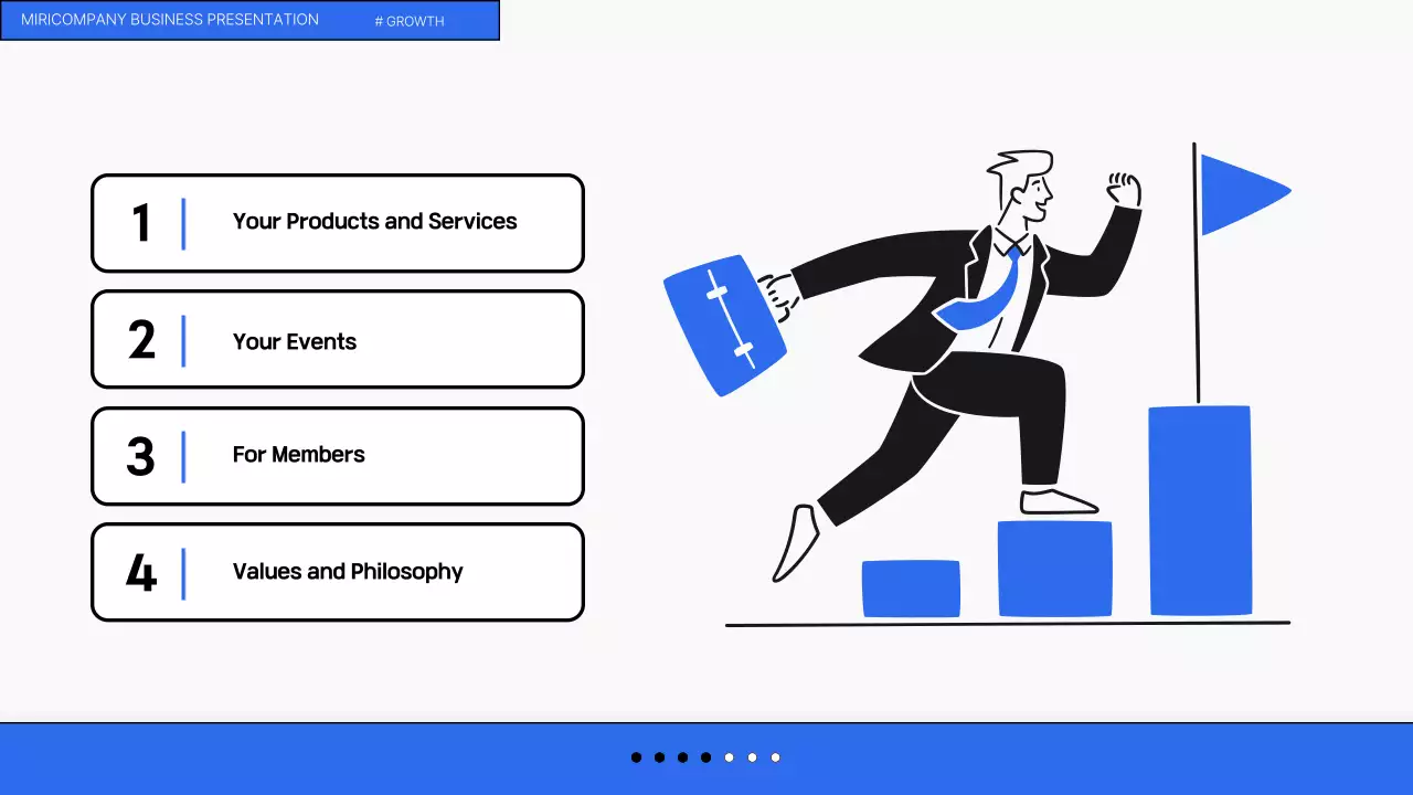 파랑의 모던한 설득력있는 비즈니스 자료