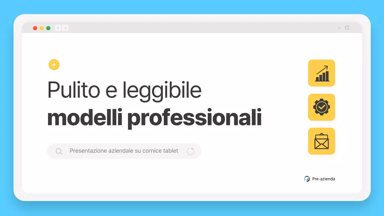 Semplice cornice del browser in azzurro Profilo aziendale