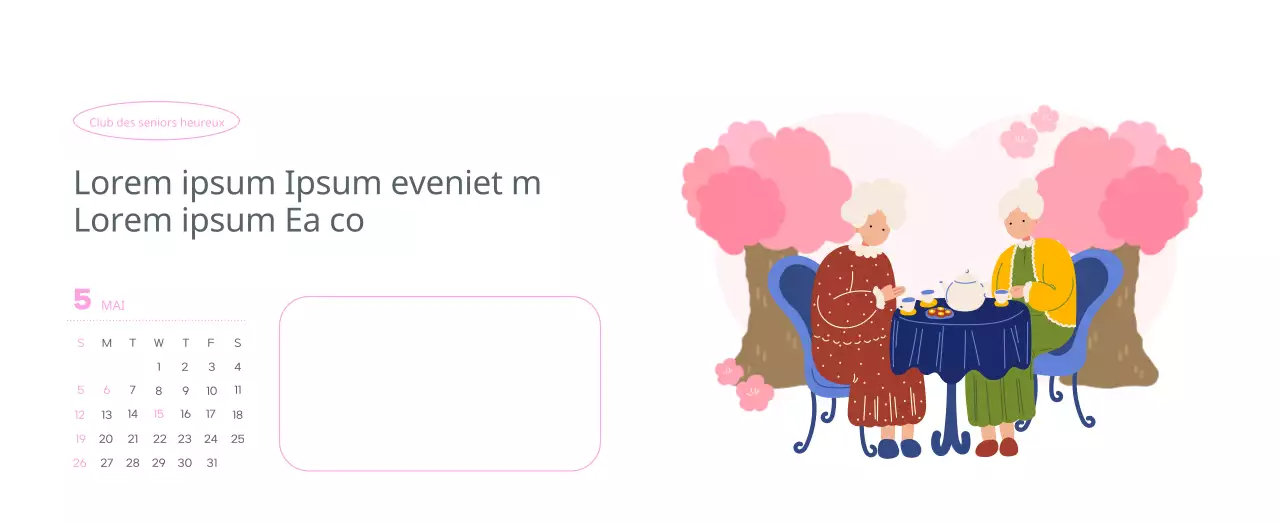 Calendrier de travail avec de belles illustrations