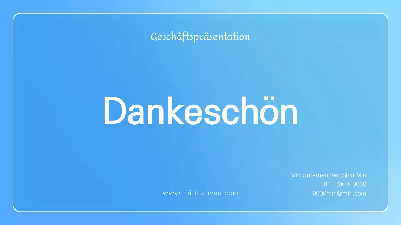 Minimalistische Geschäftspräsentation in Hellblau und Weiß