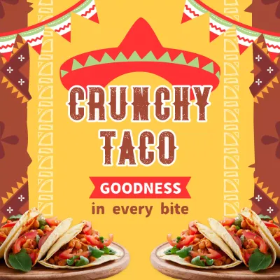 Yellow Traditional Taco Promotion Social Media Post