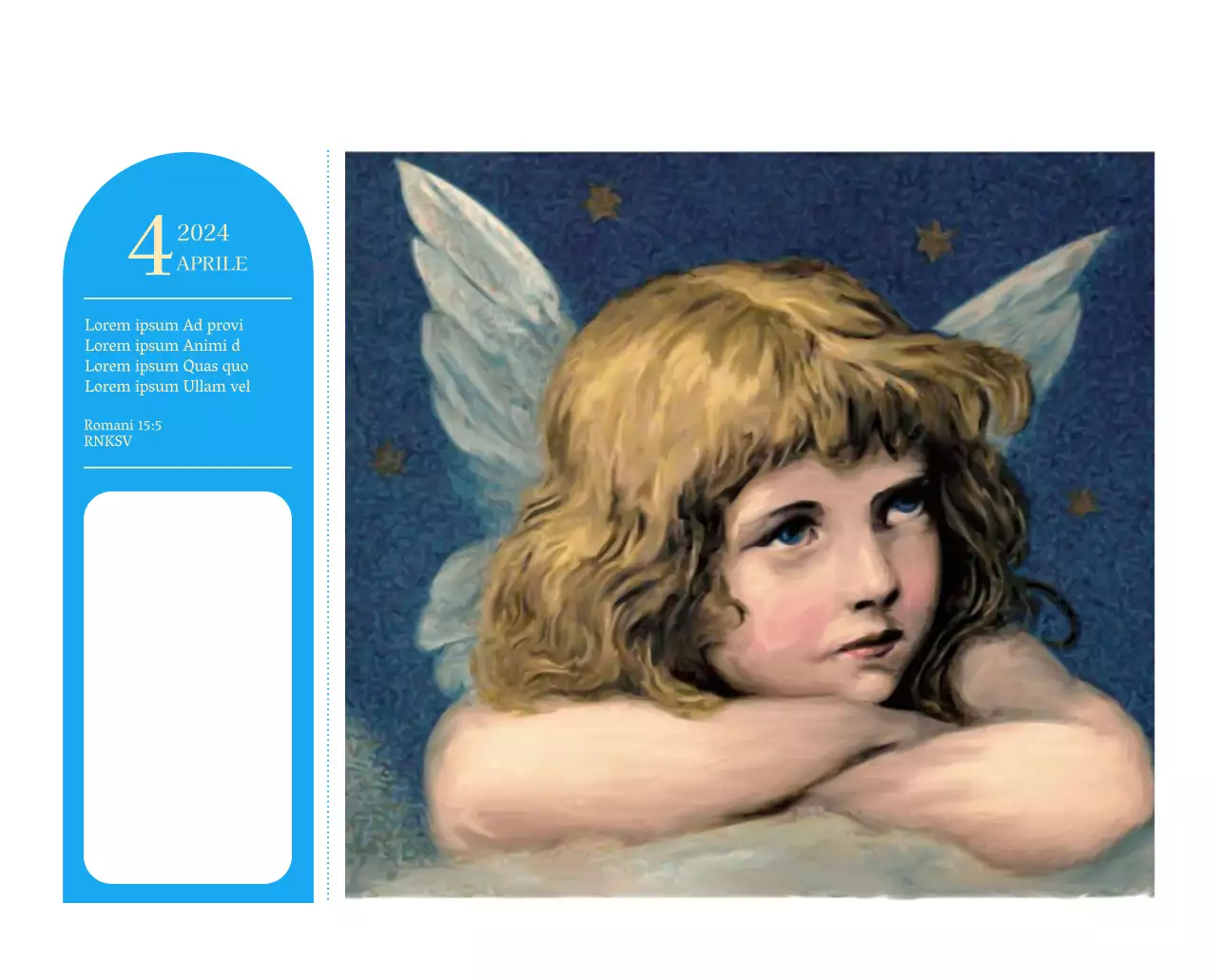 Calendario ecclesiastico blu di concezione moderna