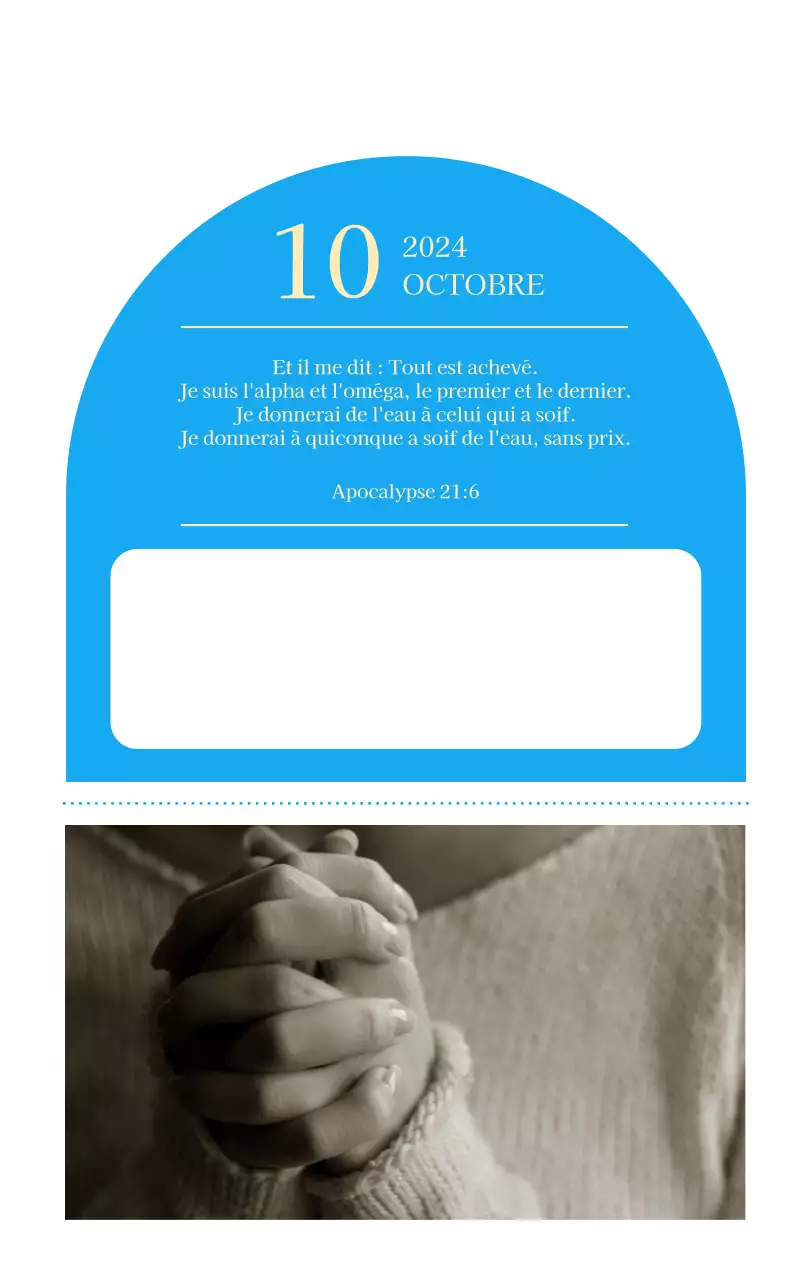 Calendrier d'église moderne bleu