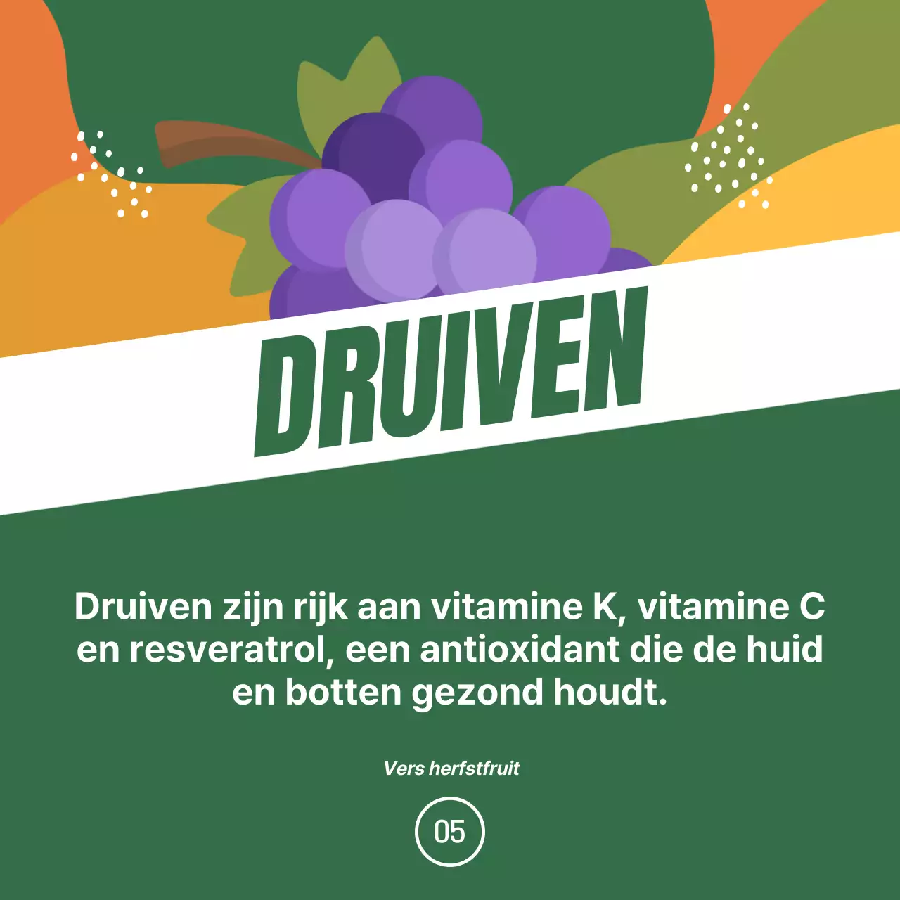 Promoot seizoensfruit met een vleugje oranje en groen