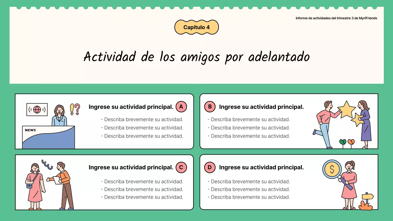  Informes de actividad de los aficionados en verde y amarillo