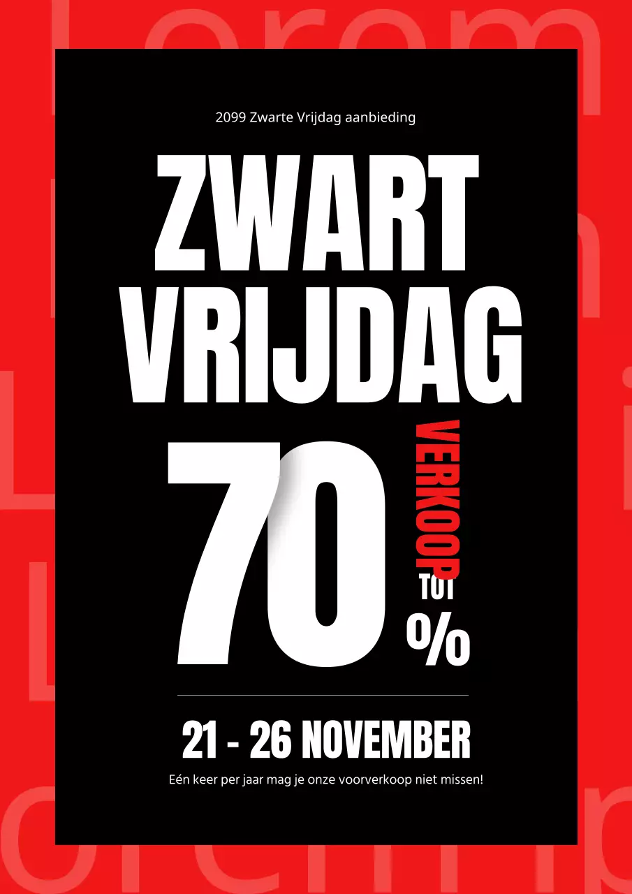 Promoot eenvoudige Black Friday-aanbiedingen in rood en zwart