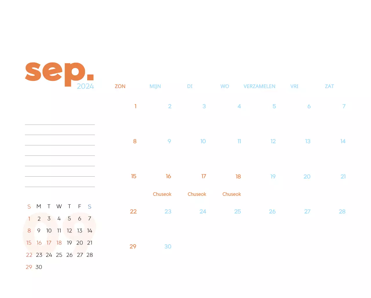 Werkkalender met prachtige illustraties