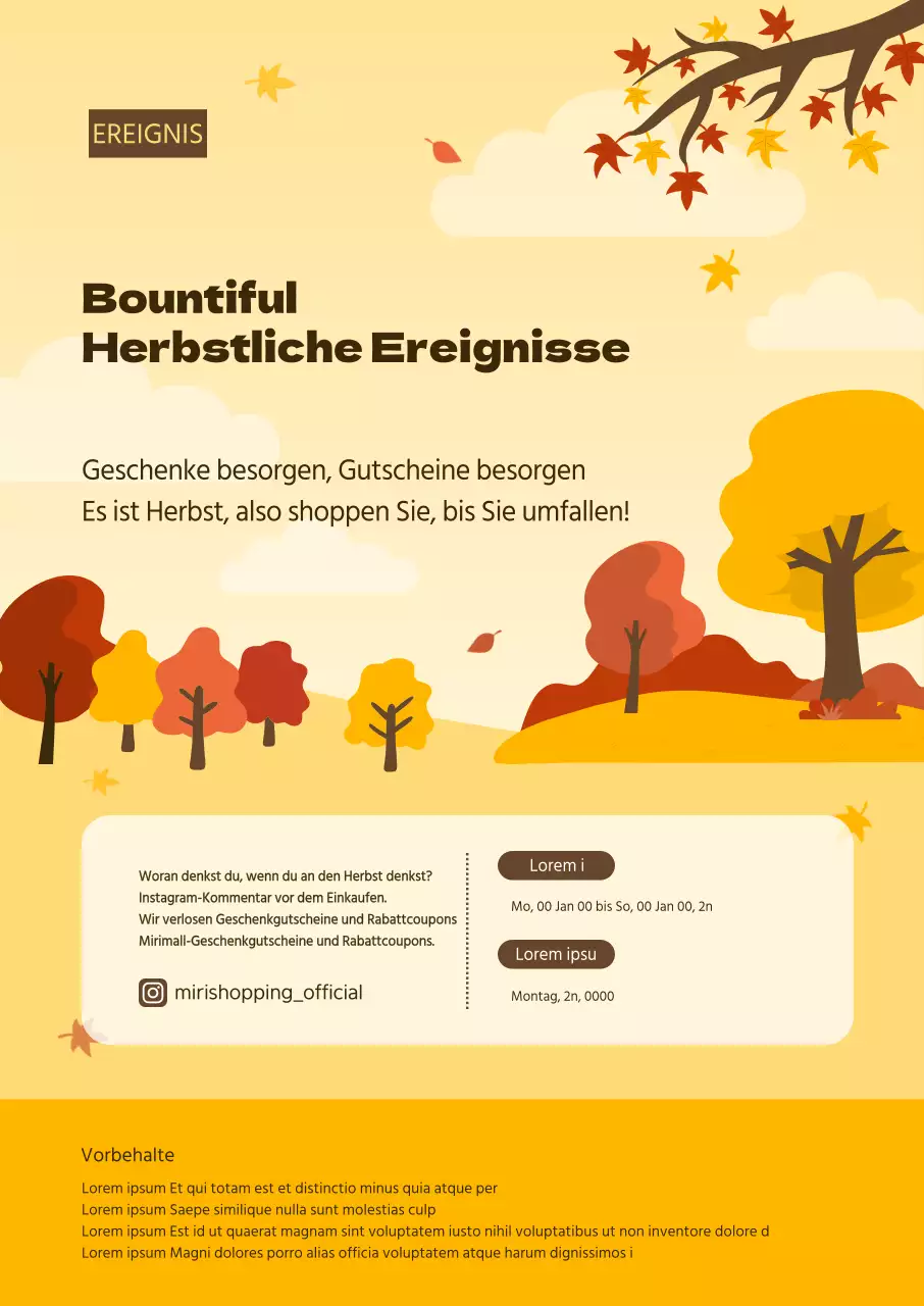 Ein Leitfaden für herbstliche Veranstaltungen mit einem gelben Touch
