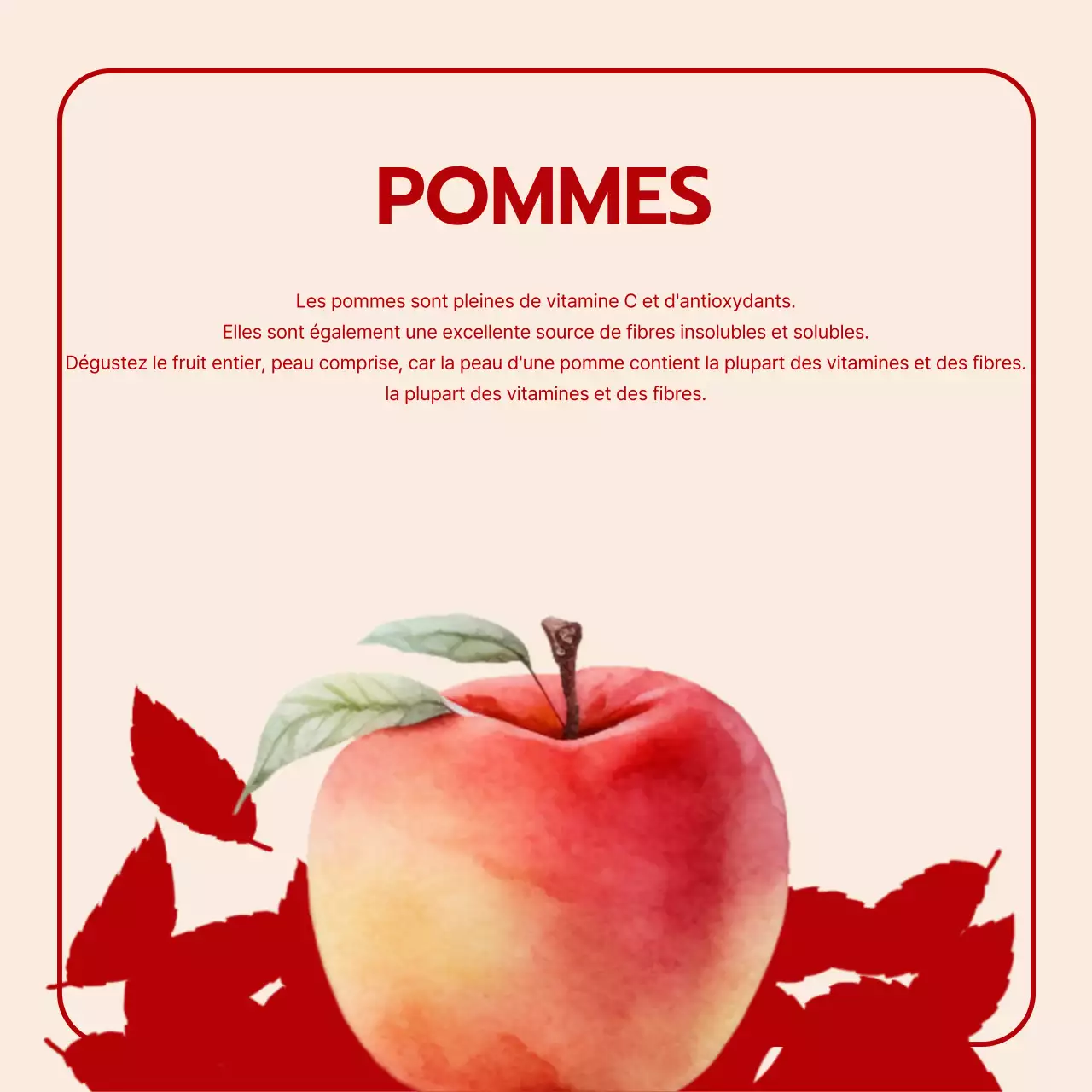 Promouvoir les fruits de saison vintage en orange et beige