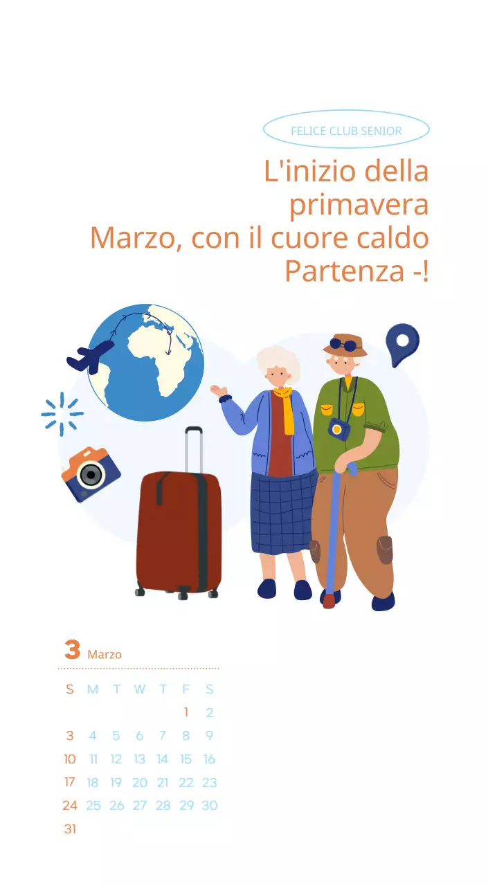 Calendario di lavoro con splendide illustrazioni