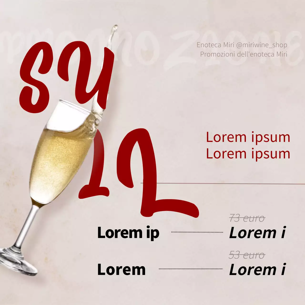 Promuovere una semplice enoteca in beige