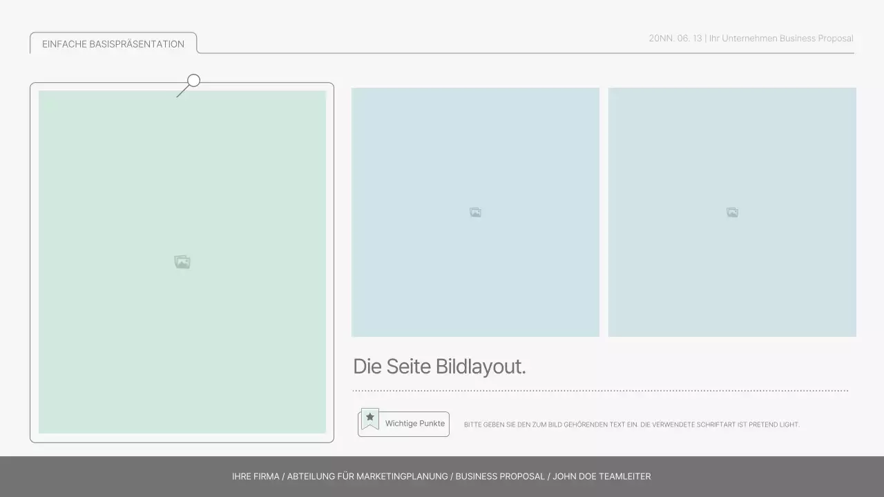 Einfacher Basisbericht in Hellblau und Hellgrün