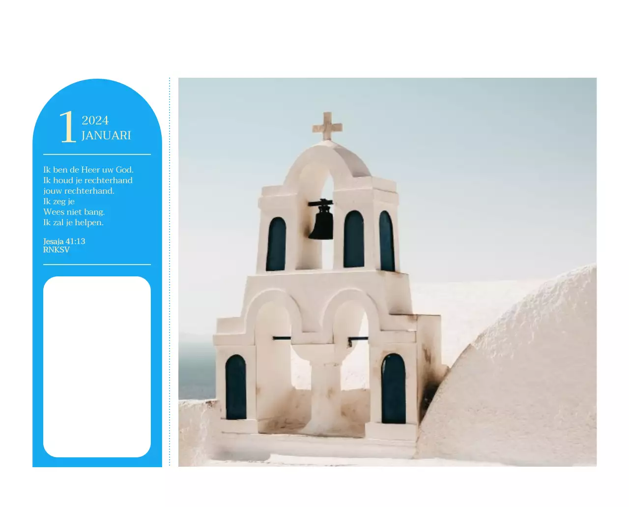 Blauw modern concept kerkkalender