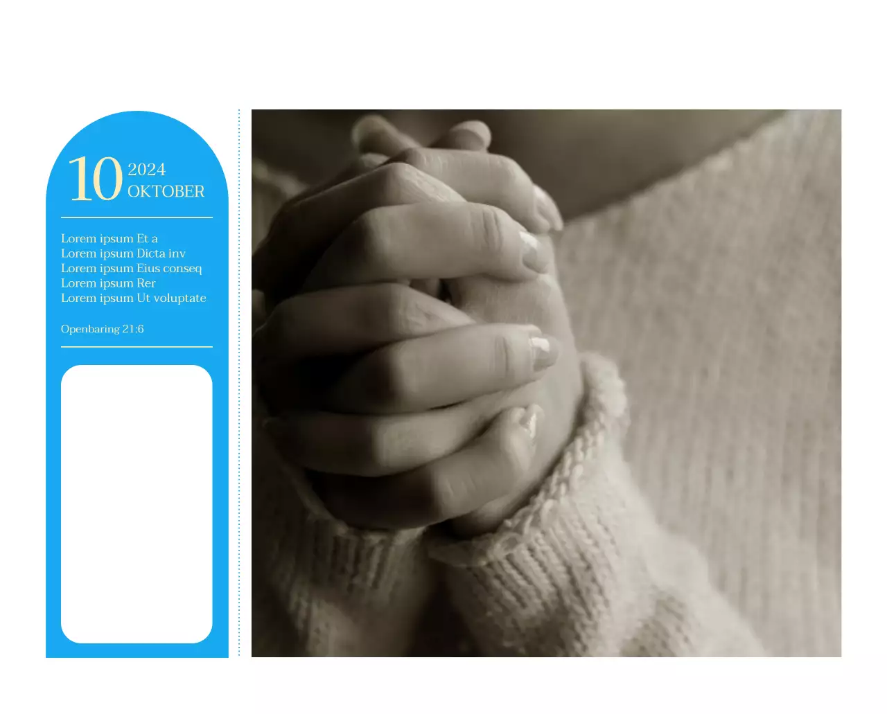 Blauw modern concept kerkkalender