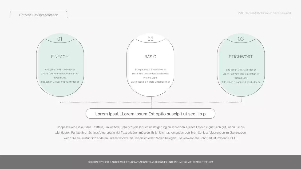 Einfacher Basisbericht in Hellblau und Hellgrün