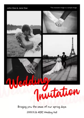 Black Classic Wedding Invitation Poster