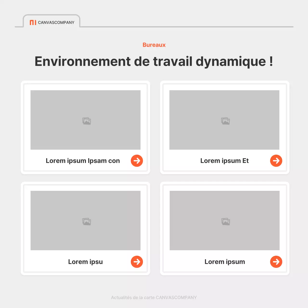 Une simple annonce d'emploi d'entreprise en rouge et gris