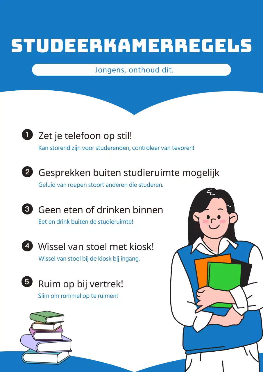 Blue's eenvoudige richtlijnen voor de studeerkamer