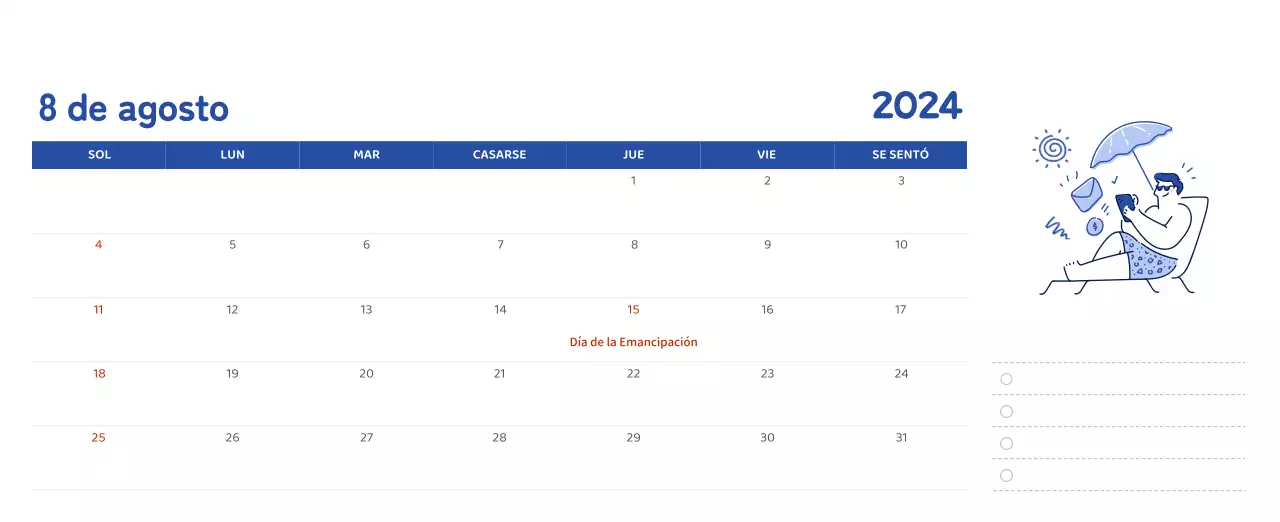 Un calendario con ilustraciones llenas de color y emoción
