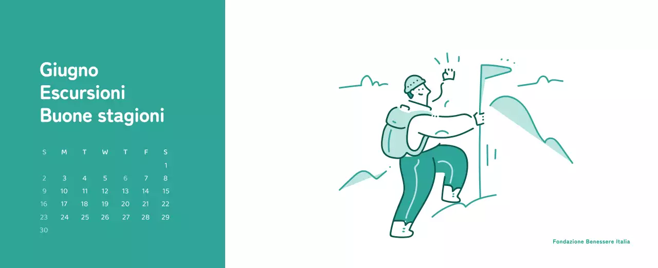 Un calendario con illustrazioni colorate ed emozionali