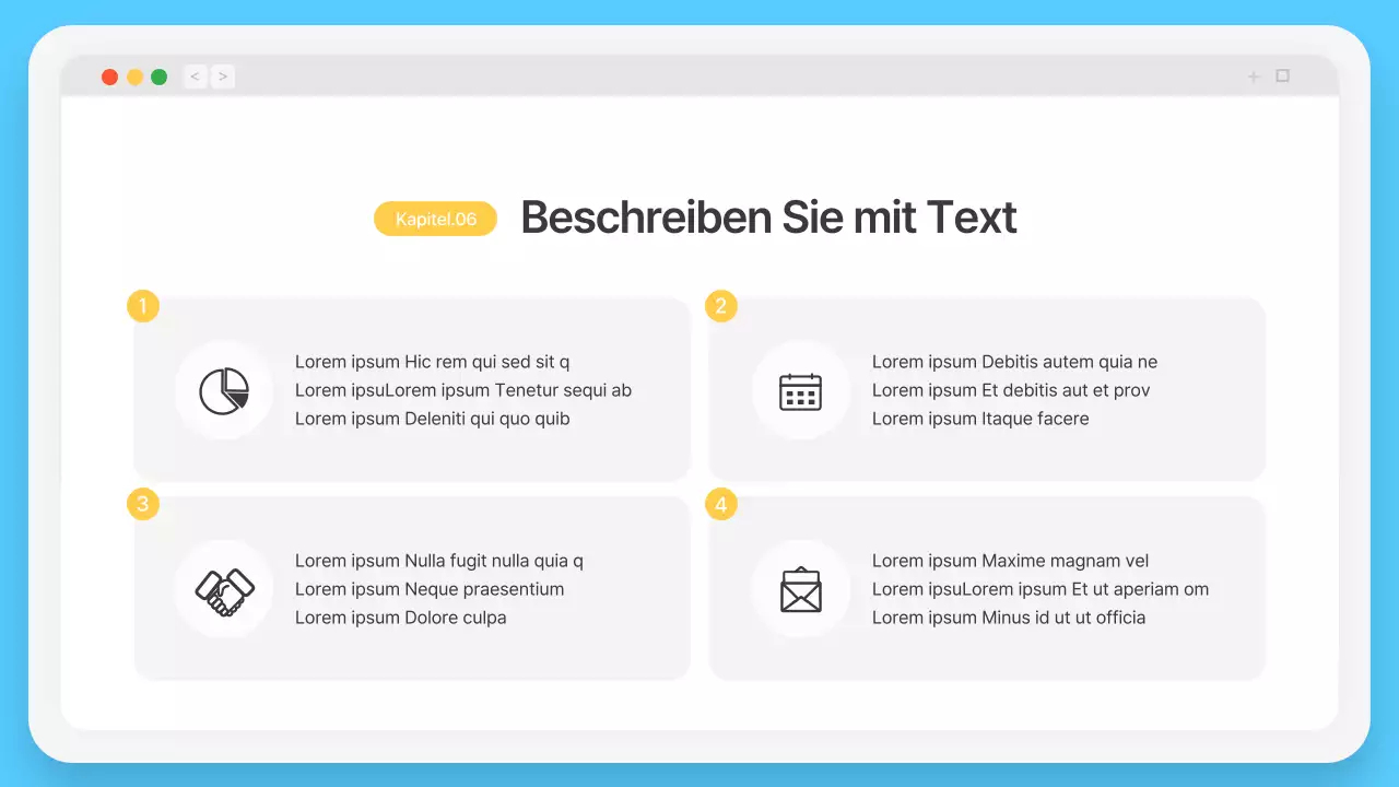 Einfacher Browserrahmen in Hellblau Firmenprofil