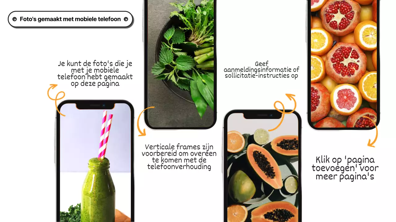 Trendy fotocollage voorstel in wit en geel