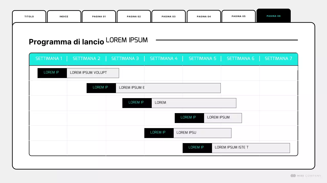 Un semplice brief per il design di una pagina web in bianco e menta