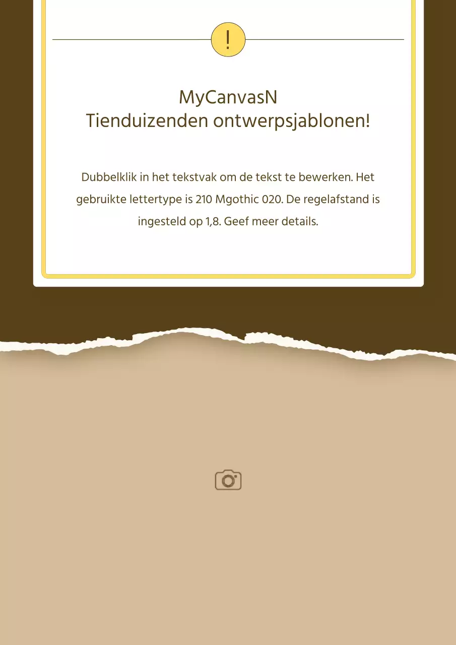 Een eenvoudig verhalend productpraatje in geel en beige