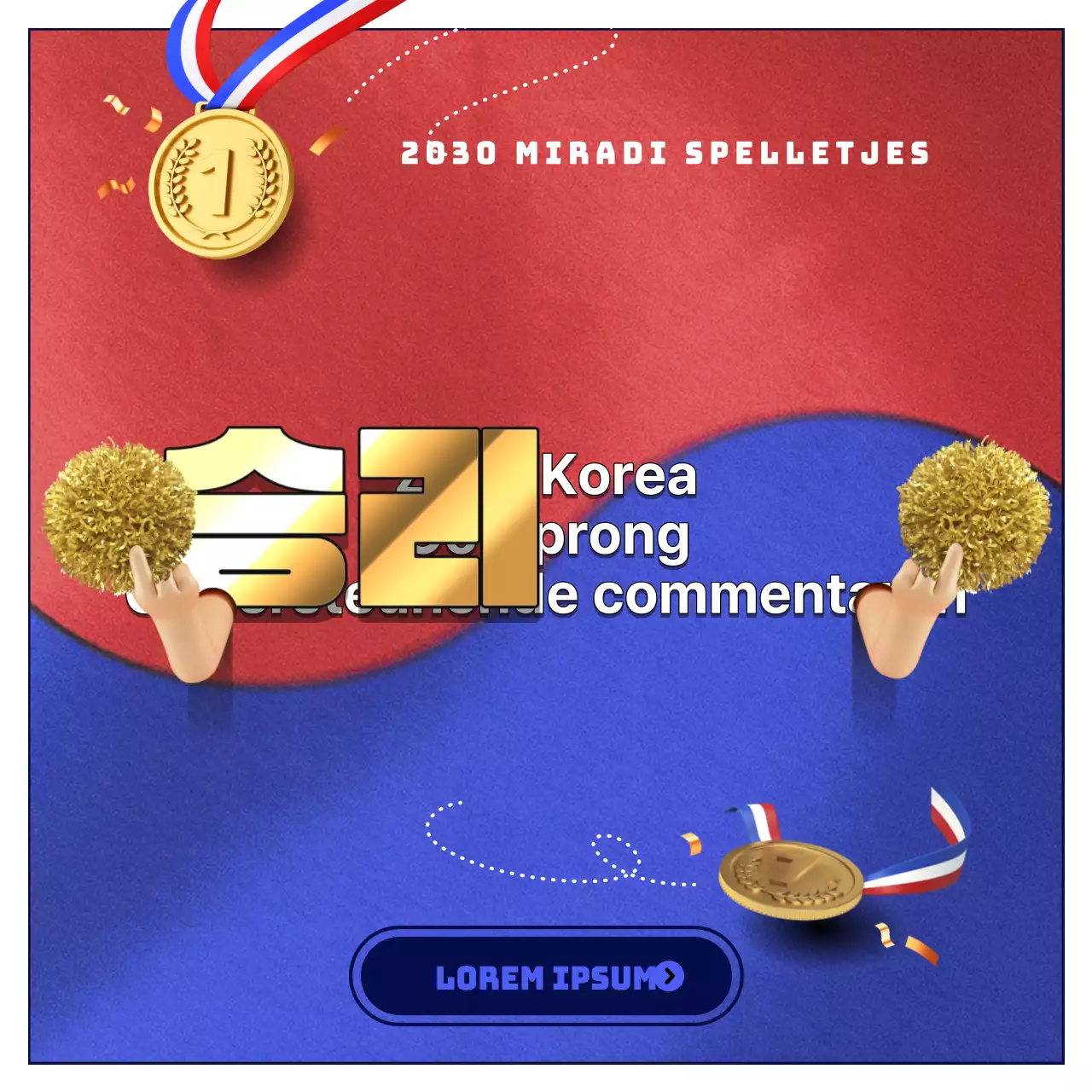 Promoot je evenement met goud en wit om Zuid-Korea te steunen