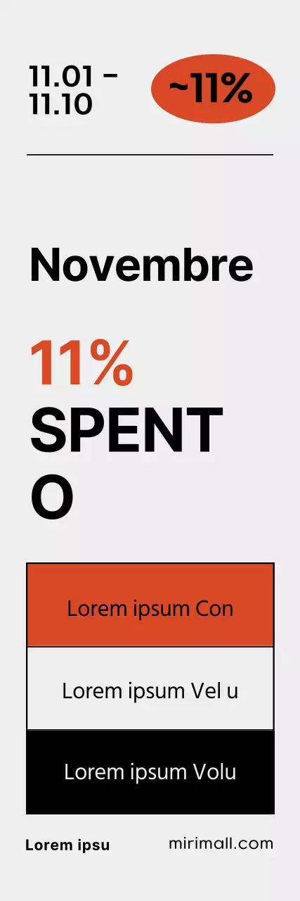 Numeri semplici con accenti arancioni per la promozione di novembre