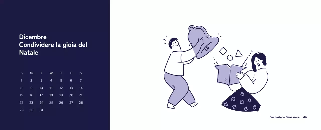 Un calendario con illustrazioni colorate ed emozionali