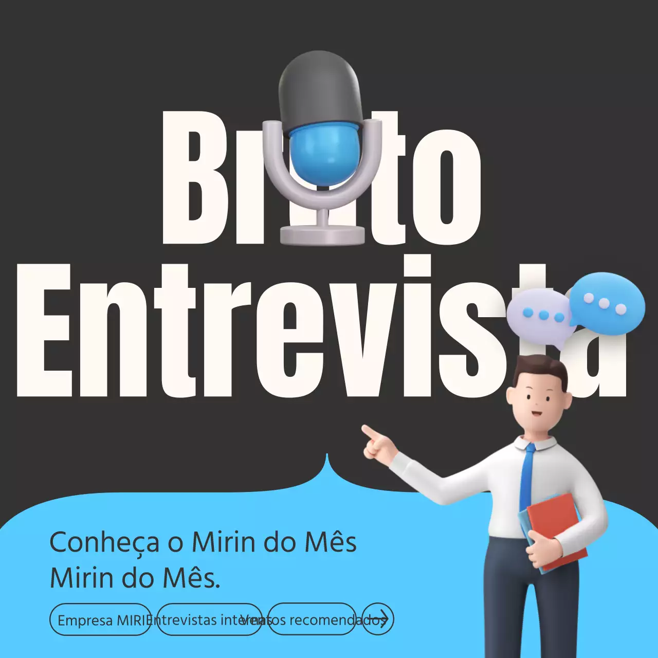 Relatório de entrevista simples azul claro
