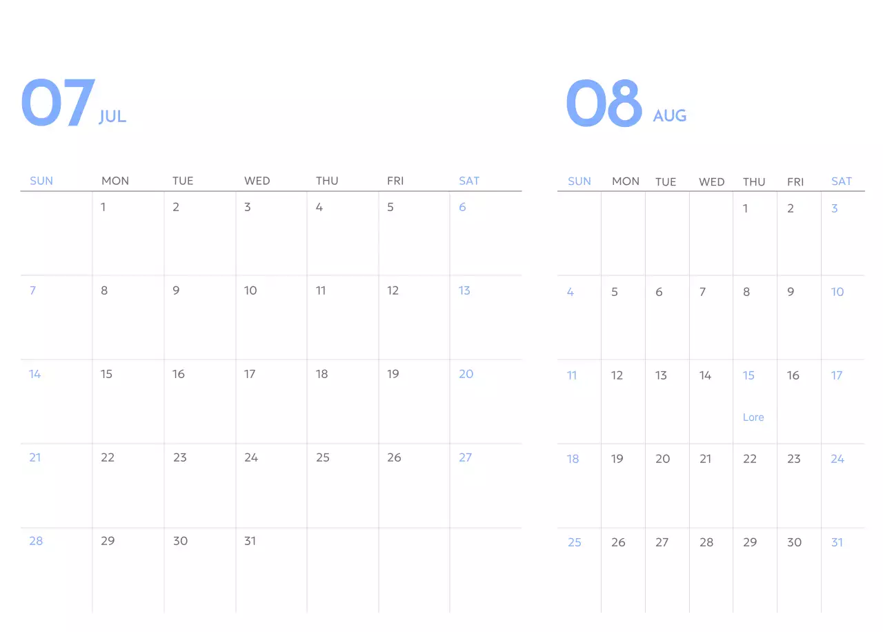 Goal Tracker calendar with a splash of blue