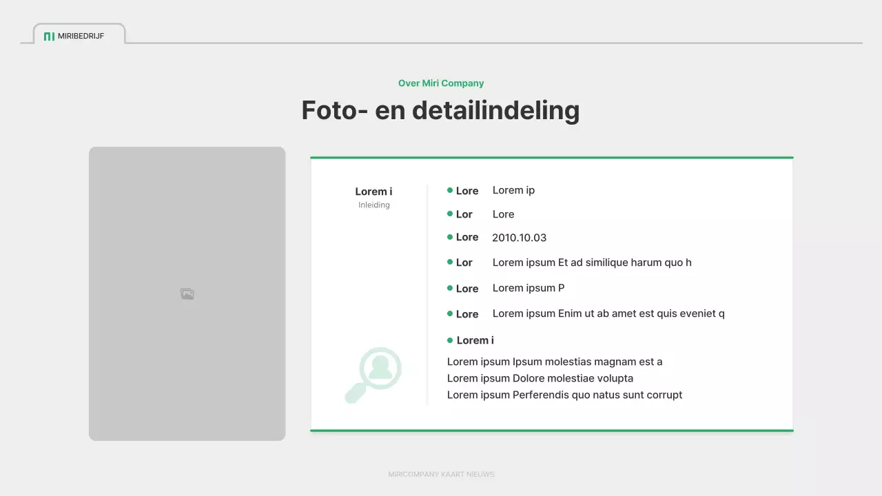 Een eenvoudig groen en grijs bedrijfsprofiel