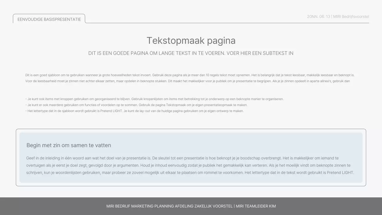 Eenvoudig basisrapport in lichtblauw en lichtgroen