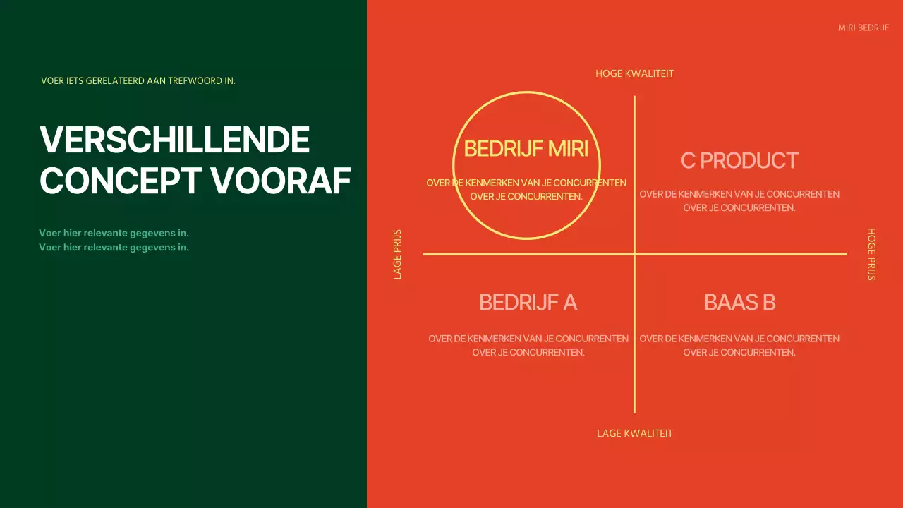 Eenvoudige vergaderagenda in oranje en groen