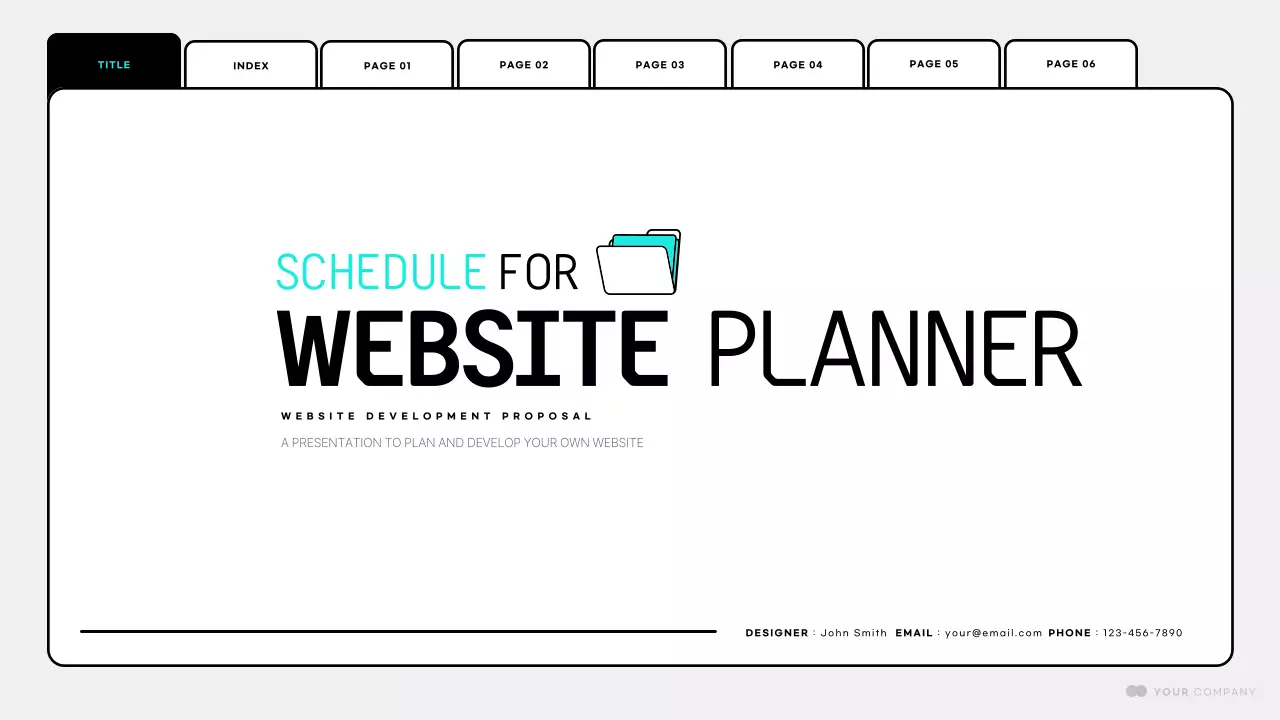 White Minimal Website Planner Presentation