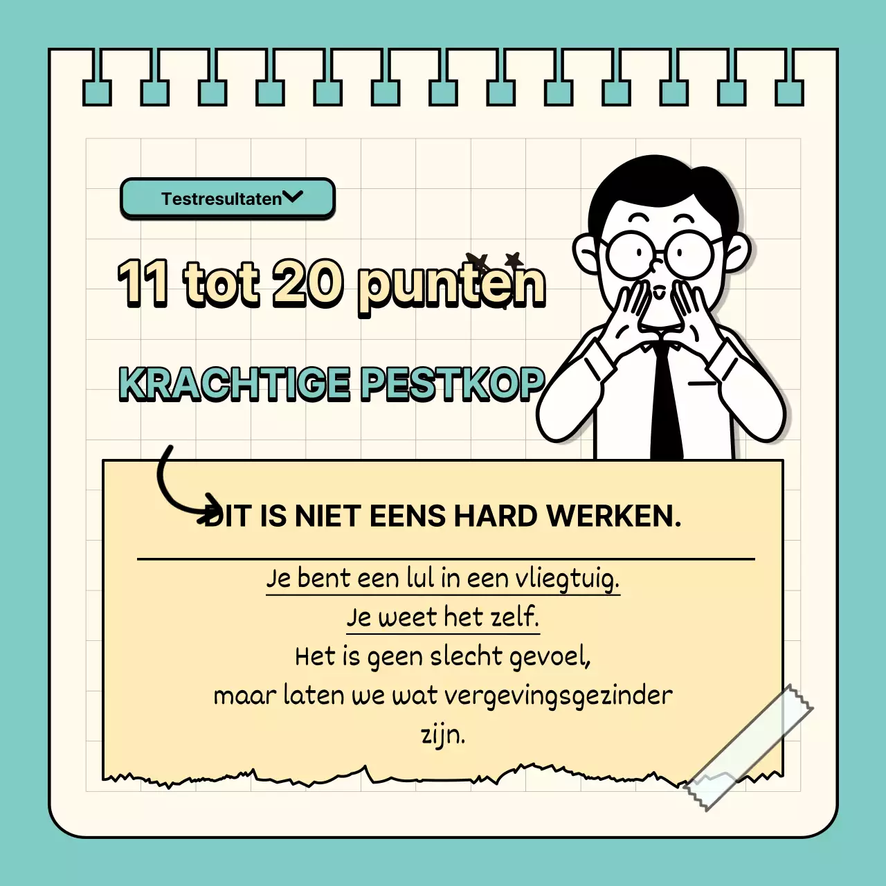 Een simpele goofy niveautest in mint en geel @simplegoofy