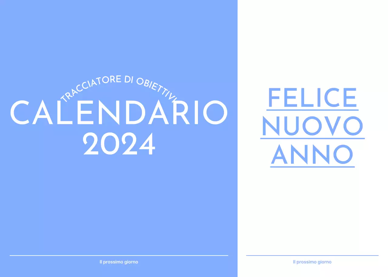Calendario con tracker degli obiettivi con accenti blu