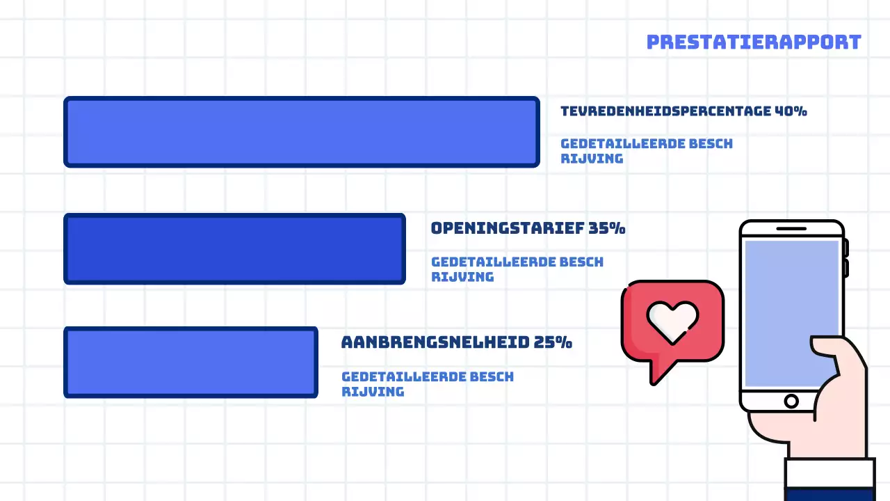 Trendy verslag van de marketingvergadering in wit en lichtblauw