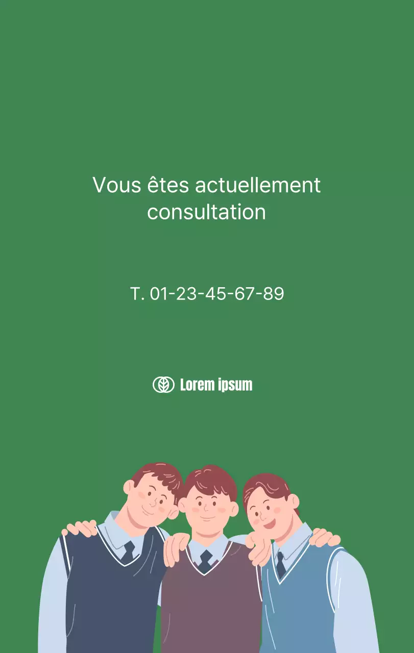 Calendrier avec illustrations de jeunes sur fond jaune et vert