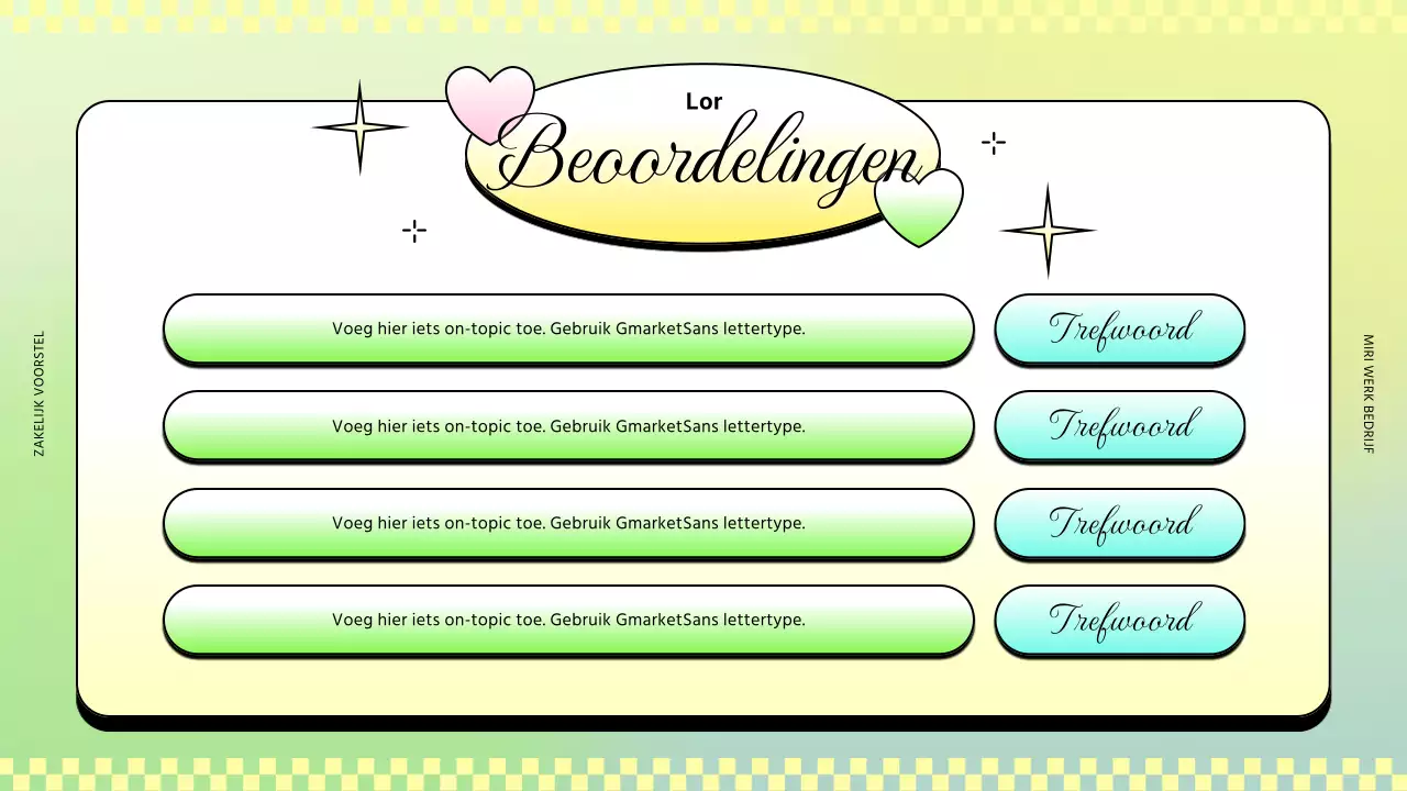 Trendy zakelijke rapporten in roze en geel