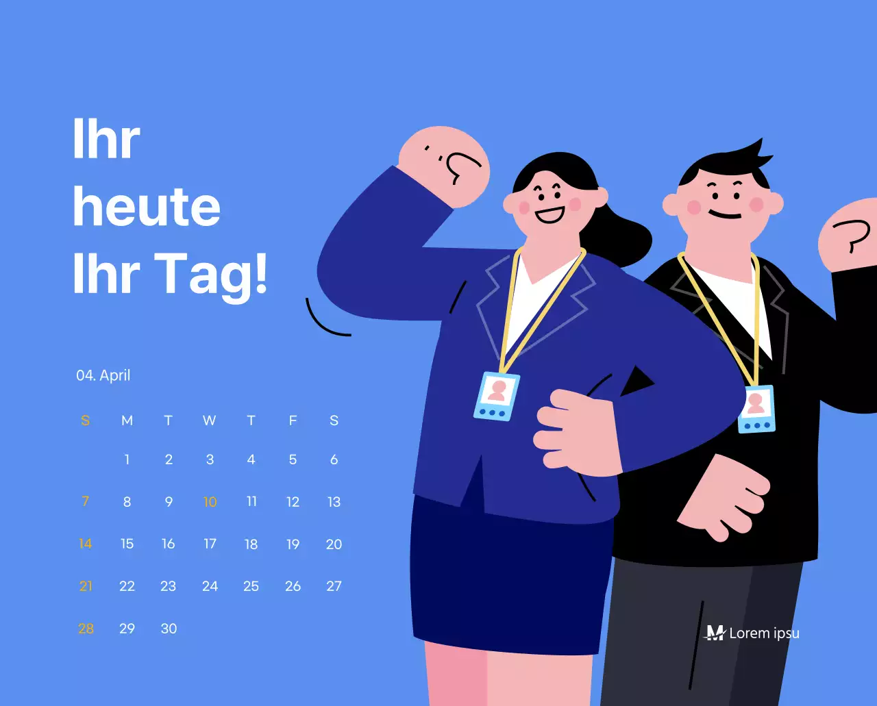Motivationskalender mit energiegeladenen Illustrationen und positiven Zitaten auf hellblauem Hintergrund