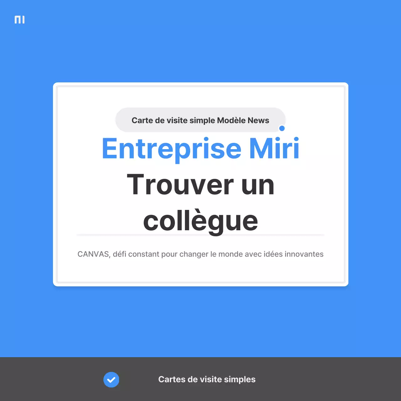 Une simple annonce d'emploi d'entreprise en bleu et gris