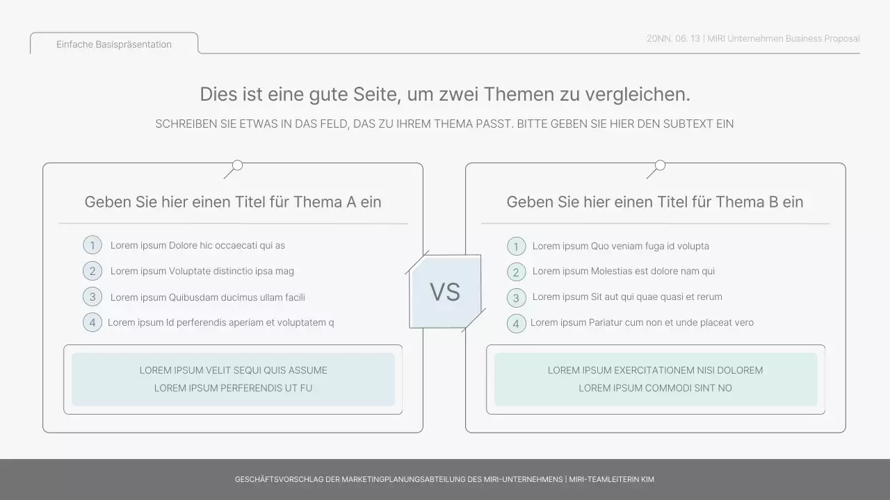 Einfacher Basisbericht in Hellblau und Hellgrün