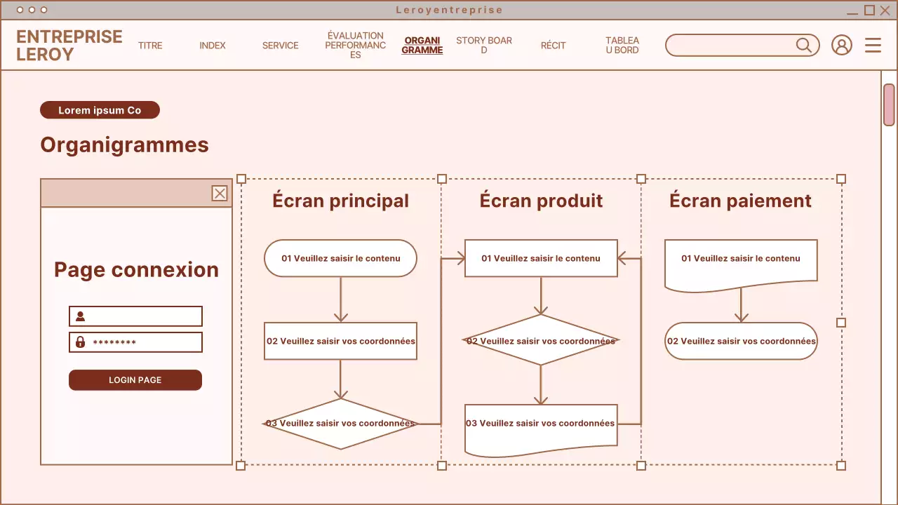 Conception d'une page web simple en beige et blanc