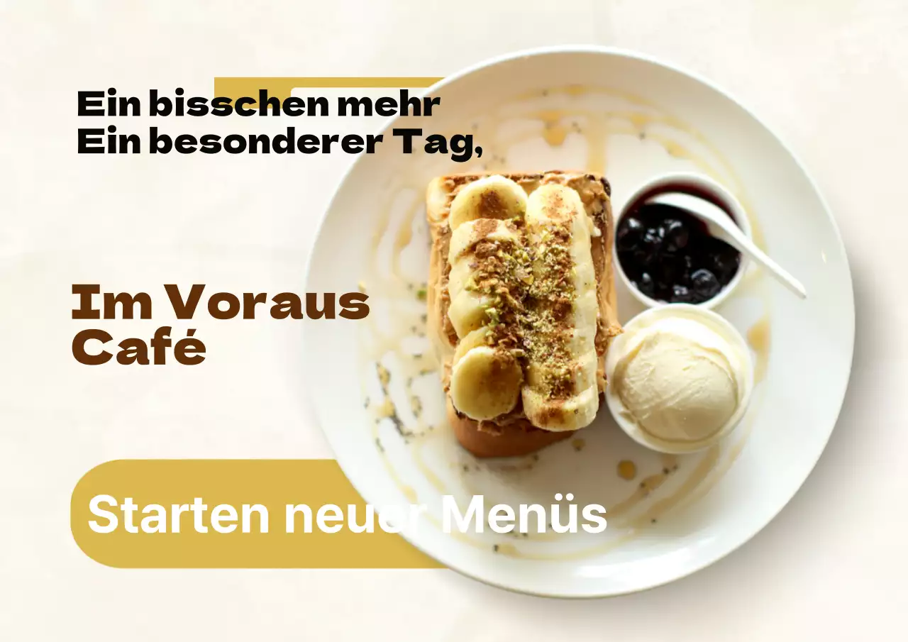 Minimalistische Cafe-Event-Anzeige in Braun und Beige