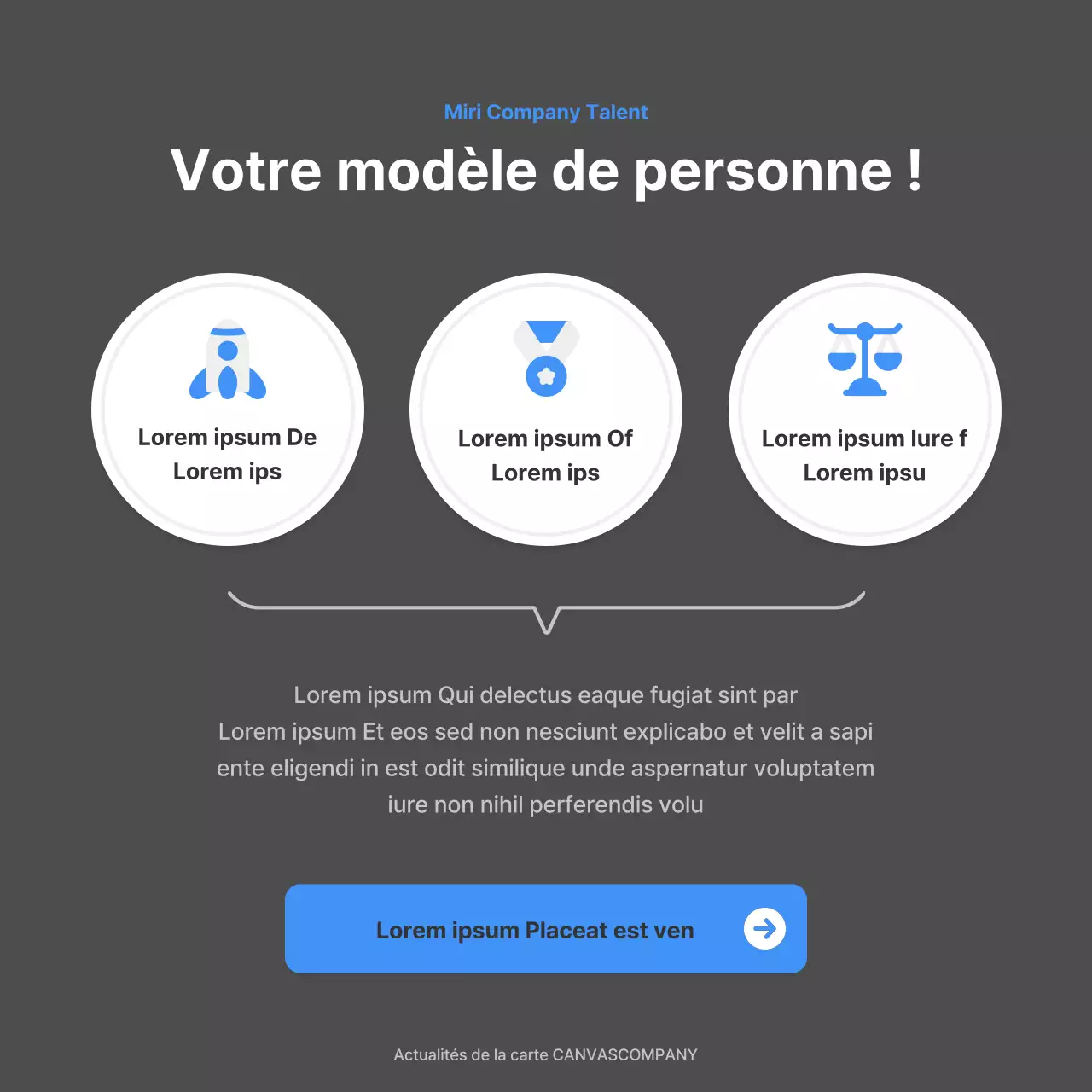 Une simple annonce d'emploi d'entreprise en bleu et gris