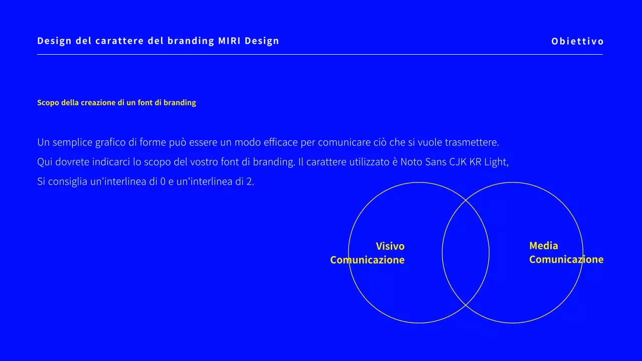 Una semplice proposta di font per il branding in blu.