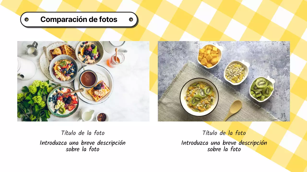 Moderna propuesta de collage de fotos en blanco y amarillo